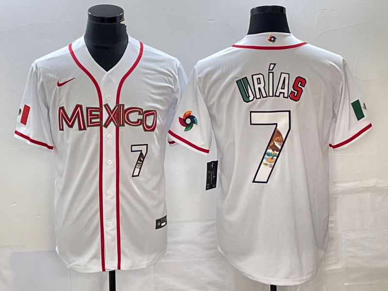 Men 2023 World Cub Mexico #7 Urias White Nike MLB Jersey65->more jerseys->MLB Jersey